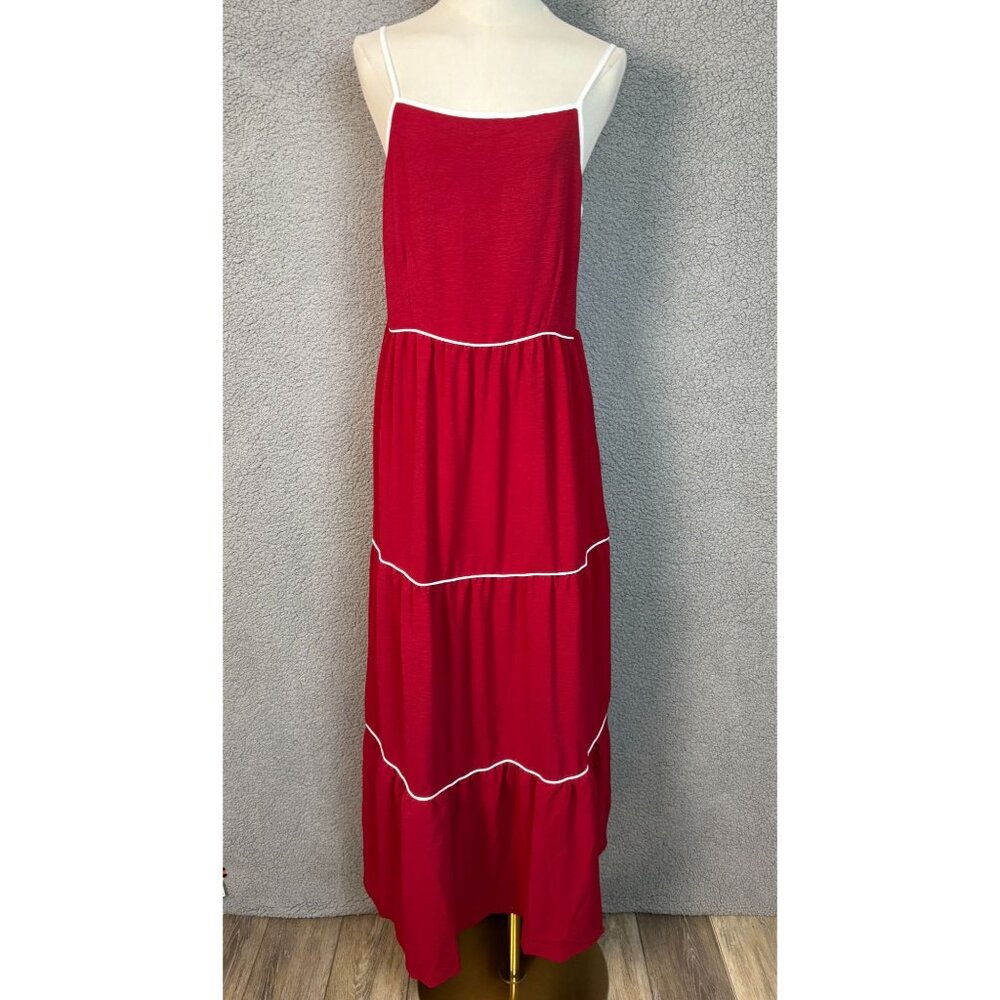 Dukakii Women's A-Line Sundress Boho Square Neck Spaghetti Strap Size XL NWT's